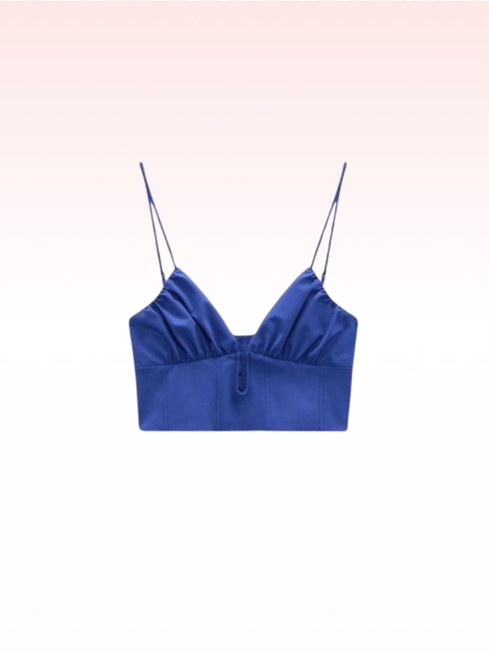 ZARA Blue Crop Bustier Corset Top (Sz S)